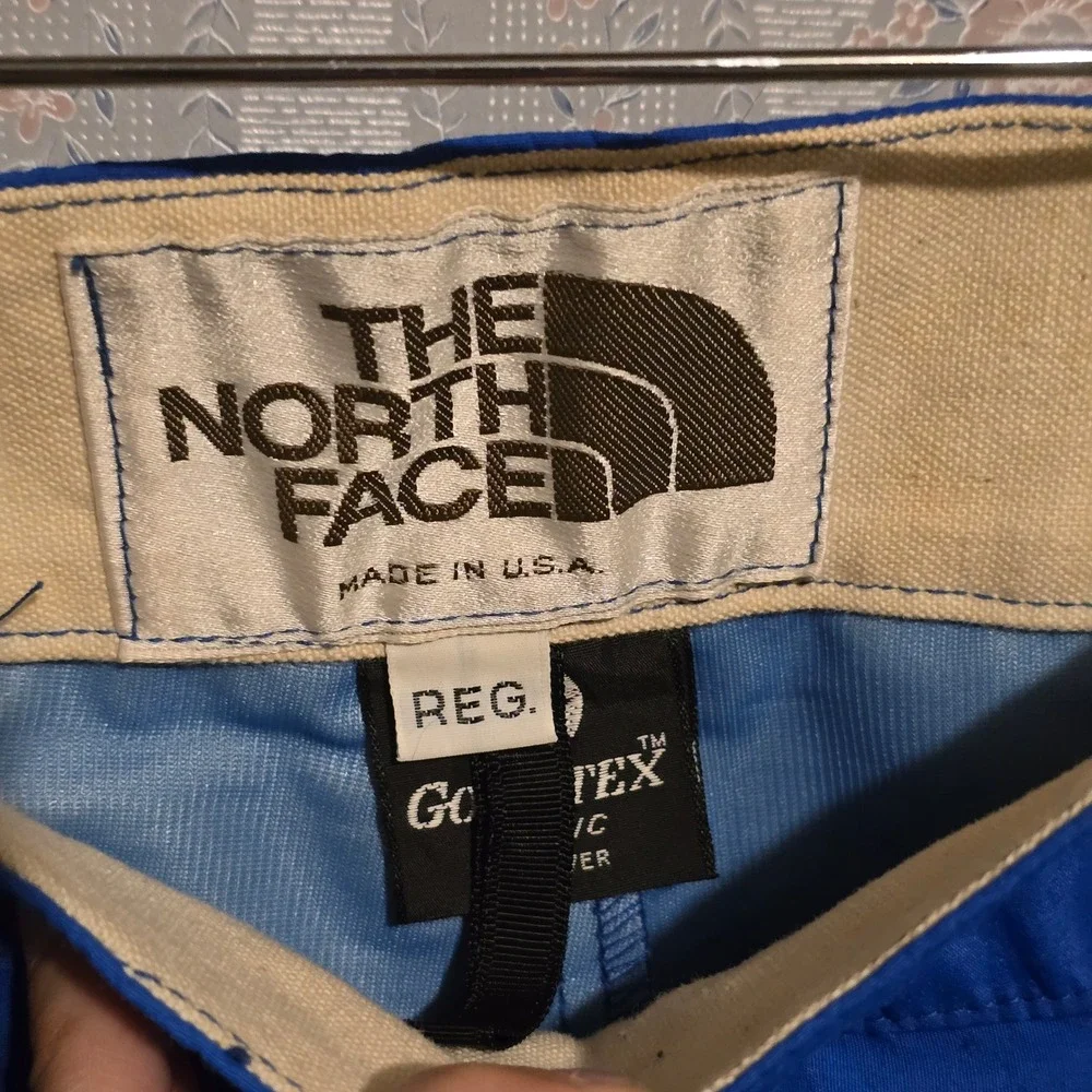 North Face Pants Reg Snow Pants High Waisted Blue Gore-Tex VTG Brown Label USA